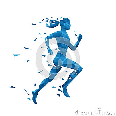 Active running woman vector illustration. Energy jogging design Vector Illustration