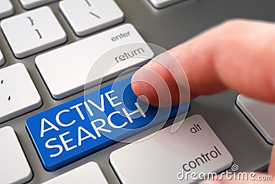 Active Search - Keyboard Key Concept. 3D Illustration. Stock Photo