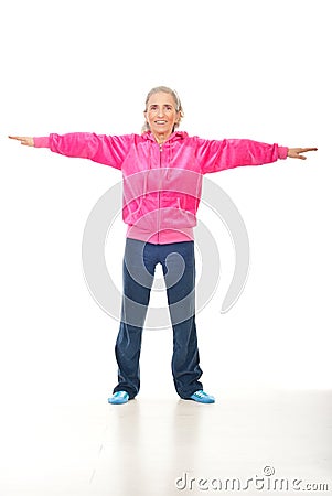 Active senior woman doing sport Stock Photo