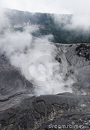 Active smoking volcano volcano Stock Photo