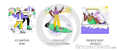 Active sport in city park isolated cartoon vector illustrations. Vector Illustration