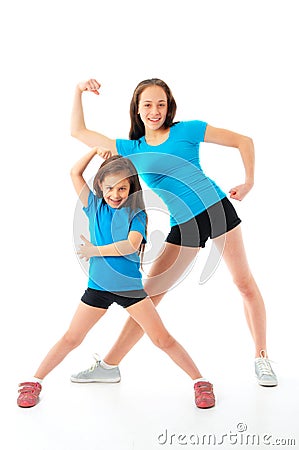 Active sporty girls Stock Photo