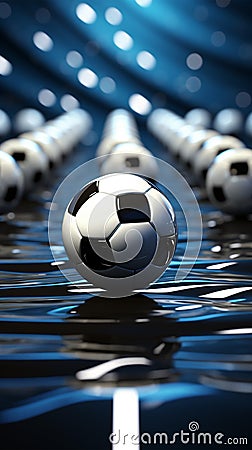 Active stillness, Balls presence encapsulates soccers essence, ready for play Stock Photo