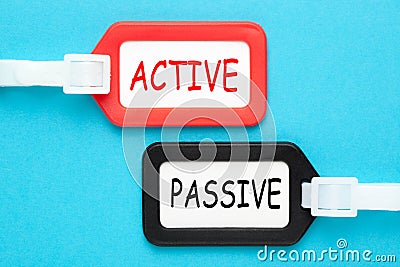 Active versus Passive Stock Photo