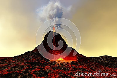 Active Volcano Stock Photo