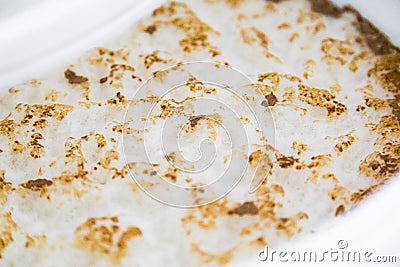 Yeast Krausen in a Bucket of a Homebrewer's Beer Fermenting Stock Photo