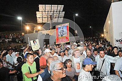 Activist Javier Sicilia entering protest Editorial Stock Photo