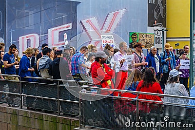 Activist protestors demonstration, in Helsinki Editorial Stock Photo