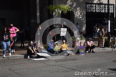 Activists Gather Across from Freedom Plaza before Taking Part in the Womenâ€™s March Editorial Stock Photo