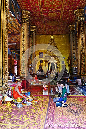 Activities at Wat Simuang. Editorial Stock Photo