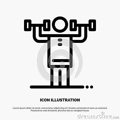 Activity, Discipline, Human, Physical, Strength Line Icon Vector Vector Illustration