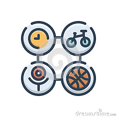 Color illustration icon for Activity, stir and busting Cartoon Illustration