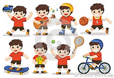 Activity set of Kid. Vector Illustration