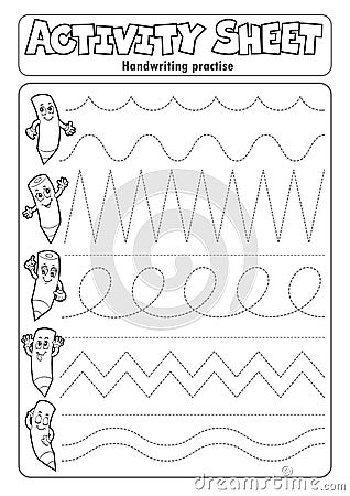 Activity sheet handwriting practise 2 Vector Illustration