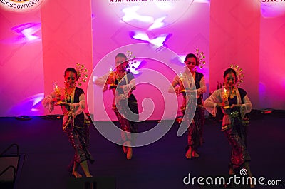 Actor and actress thai people dance dancing thai style for show Editorial Stock Photo