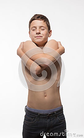 Actor athlete brunette boy Stock Photo