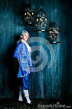 Aristocrat wearing a wig Stock Photo