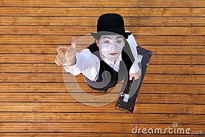 Actor playing a pantomime Stock Photo