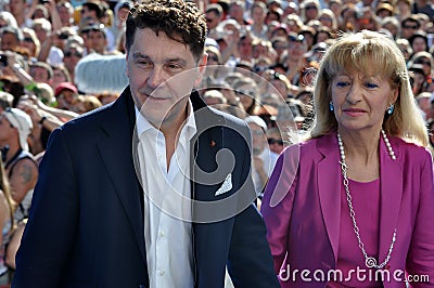 Actor Sergei Makovetsky with his wife Elena Editorial Stock Photo