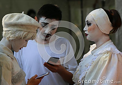 Actors in the break, CPAA theatres China Editorial Stock Photo