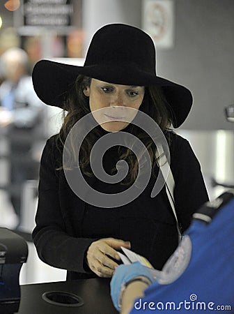 Actress Anna Friel at LAX airport Editorial Stock Photo