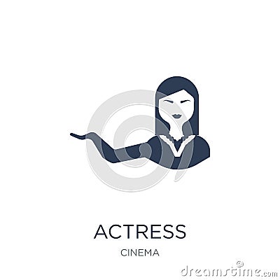 actress icon. Trendy flat vector actress icon on white background from Cinema collection Vector Illustration