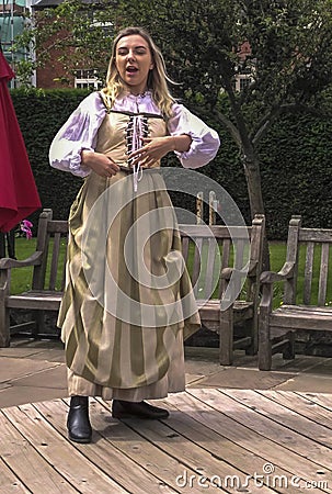 Actress performing Shakespeare plays in Shakespeare Birthplace Editorial Stock Photo