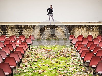 Actress on the stage Stock Photo