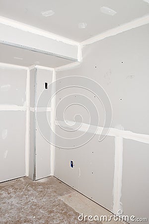 Home Improvement, House Remodel, Drywall Install Stock Photo