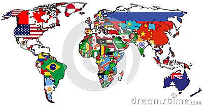 Actual world map Stock Photo