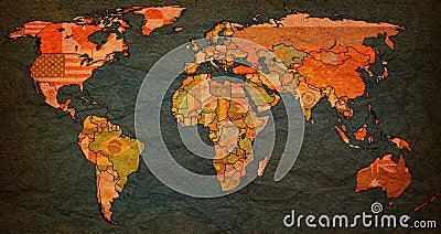 Actual world map Stock Photo