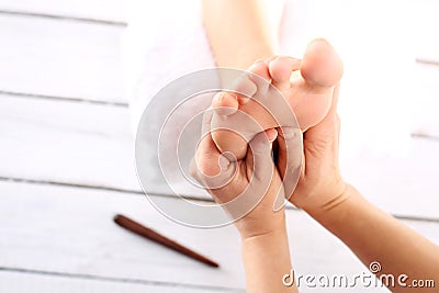 Acupressure, reflexology Stock Photo