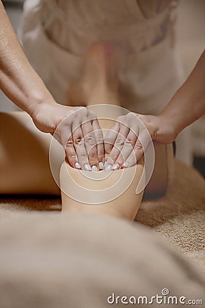 Acupressure, reflexology. Natural medicine, reflexology, acupressure foot massager oppresses energy flow points Stock Photo