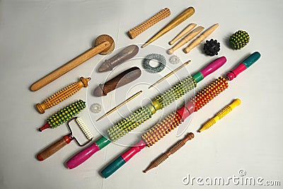 Acupressure Tools used for acupressure treatment Stock Photo