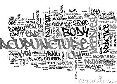 Acupuncture Closely Revealed Word Cloud Stock Photo