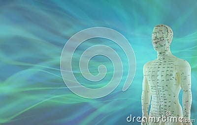 Acupuncture demonstration dummy template background Stock Photo