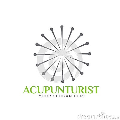 Acupuncture logo design Vector Illustration