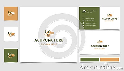 Acupuncture logo design with editable slogan. Branding book and business card template. Stock Photo