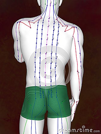 Acupuncture model M-POSE EHP-02-11, 3D illustration Stock Photo