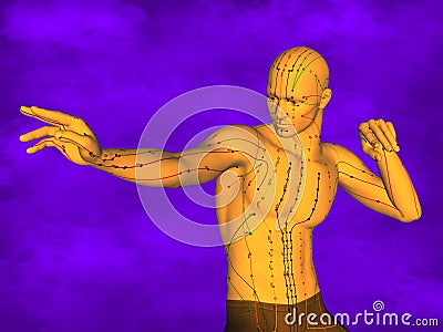 Acupuncture model M-POSE Ma-s-12-1, 3D Model Stock Photo