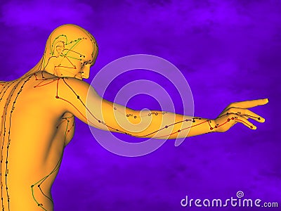 Acupuncture model M-POSE Ma-s-12-3, 3D Model Stock Photo