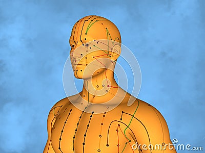 Acupuncture model M-POSE Mylie-01-15, 3D Model Stock Photo