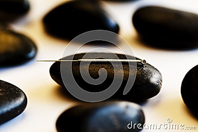 Acupuncture needle Stock Photo