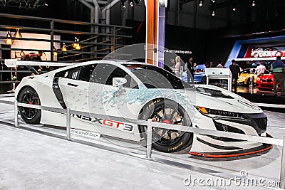 Acura NSX GT 3 shown at the New York International Auto Show 2017 Editorial Stock Photo