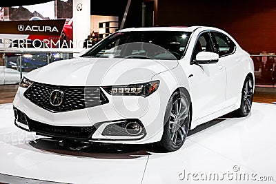 Acura TLX shown at the New York International Auto Show 2017 Editorial Stock Photo