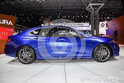 Acura TLX shown at the New York International Auto Show 2017 Editorial Stock Photo