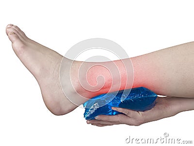 Acute pain in ankle. Stock Photo