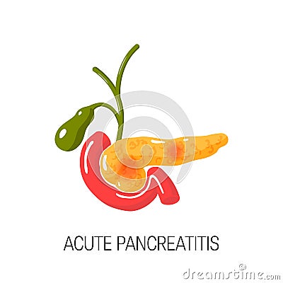 Acute pancreatitis concept. Vector illustration Vector Illustration