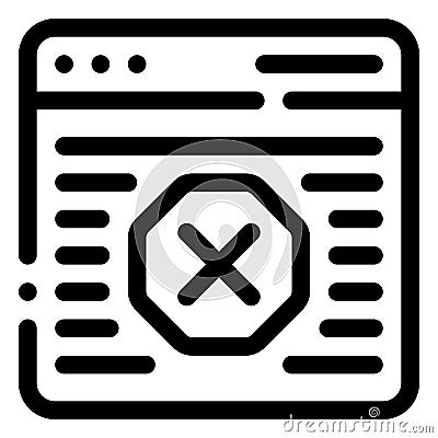 Ad Blocker Icon. Digital marketing concept. Outline icon Vector Illustration