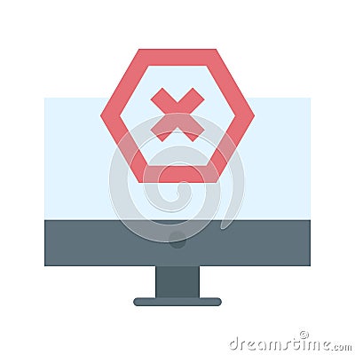 Ad Blocker Icon Image. Vector Illustration